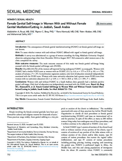 Female genital self-image in women with and without female genital ...