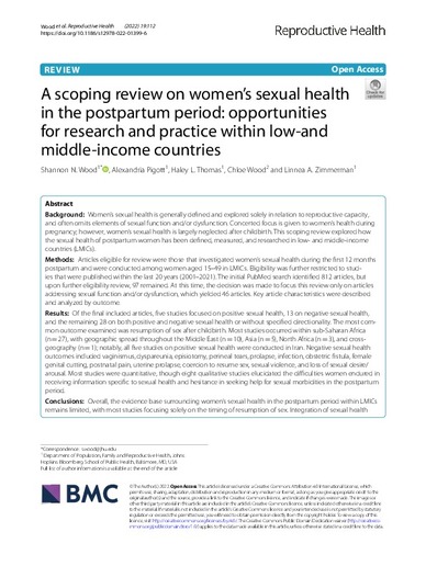 A scoping review on women s sexual health in the postpartum period