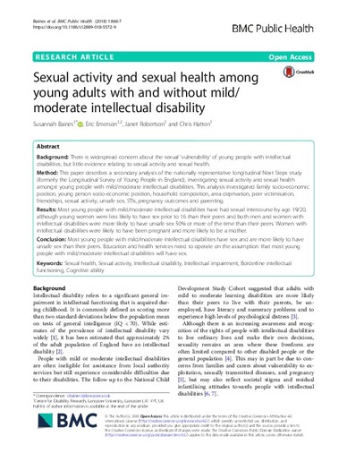 Sexual activity and sexual health among young adults with and