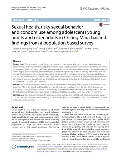 Sexual health risky sexual behavior and condom use among